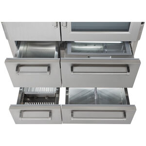 Sub-Zero Pro 48 in. 30.4 cu. ft. Built-In Smart Counter Depth 6-Door Side-by-Side Refrigerator with Glass Door & Ice Maker - Stainless Steel, , hires