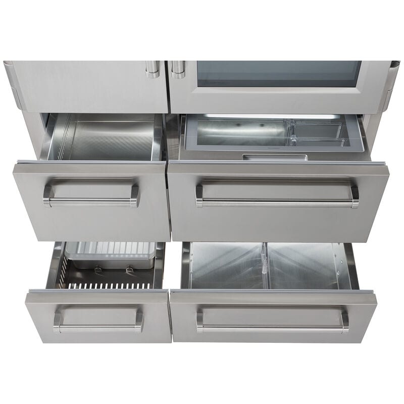Sub-Zero Pro 48 in. 30.4 cu. ft. Built-In Smart Counter Depth 6-Door Side-by-Side Refrigerator with Glass Door & Ice Maker - Stainless Steel, , hires