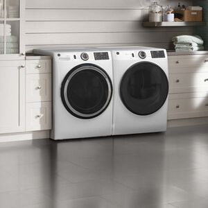 GE 28 in. 4.8 cu. ft. Smart Stackable Front Load Washer with UltraFresh Vent System, OdorBlock & Sanitize with Oxi - White, White, hires