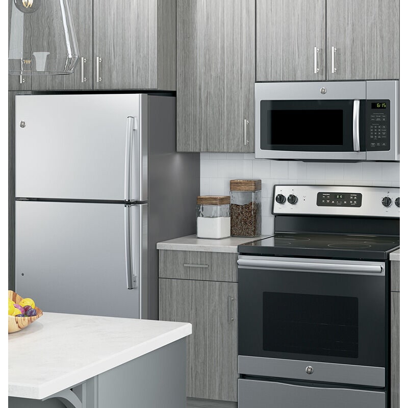 GE 30 in. 1.6 cu. ft. 950W Over-the-Range Microwave with 300 CFM - Stainless Steel, Stainless Steel, hires