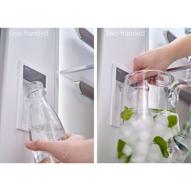 Bosch 800 Series 36 in. 20.8 cu. ft. Smart Counter Depth French Door Refrigerator with Internal Water Dispenser Anti-Finger Print Stainless Steel, Stainless Steel, hires