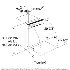 GE 24 in. Front Control Flush-Mount Dishwasher with 59 dBa Sound Level, Dry Boost & Pocket Handle - White, White, hires