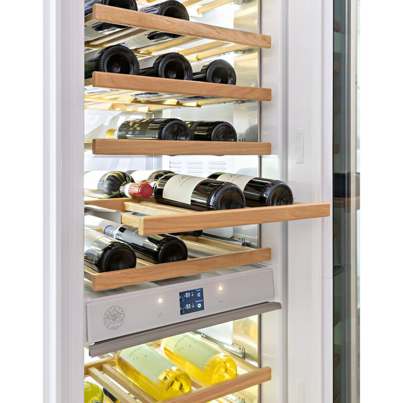 Bertazzoni 24 in. Built-in Wine Cellar Column with Wood Racks, Dual Temperature Zones & 80-Bottle Capacity - Stainless Steel, , hires