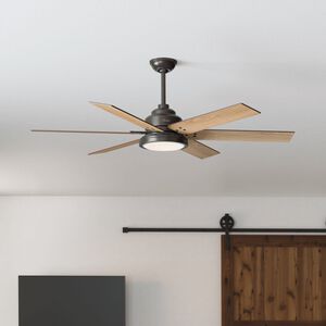 Hunter Warrant 60 in. Ceiling Fan with LED Light Kit and Wall Control - Noble Bronze, , hires