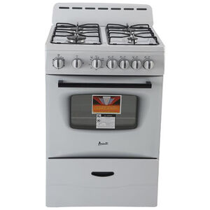 Avanti 24 in. 2.6 cu. ft. Oven Freestanding Gas Range with 4 Sealed Burners - White, , hires