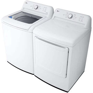 LG 27 in. 7.3 cu. ft. Electric Dryer with FlowSense Duct Clogging Indicator, LoDecibel Quiet Operation & Sensor Dry - White, White, hires