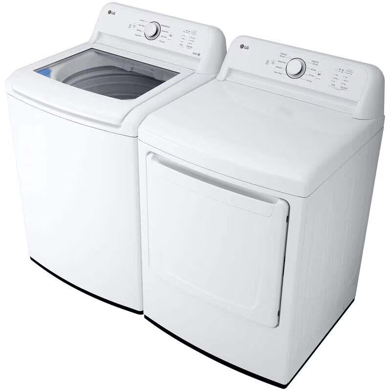 LG 27 in. 7.3 cu. ft. Electric Dryer with FlowSense Duct Clogging Indicator, LoDecibel Quiet Operation & Sensor Dry - White, White, hires