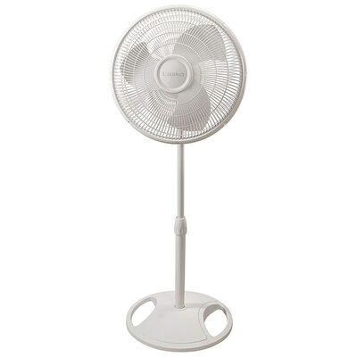 Lasko 16 in. Oscillating Pedestal Fan with 3 Speed Settings, Adjustable Tilt and Height Settings - White | 2520W