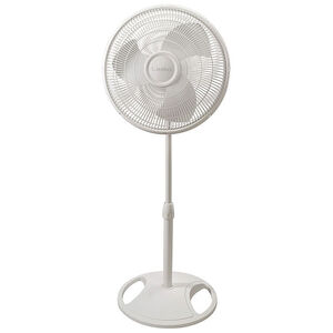 Lasko 16 in. Oscillating Pedestal Fan with 3 Speed Settings, Adjustable Tilt and Height Settings - White, , hires