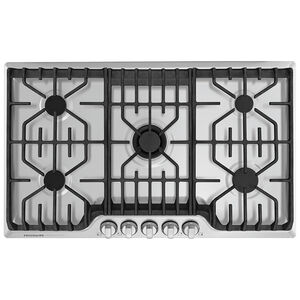 Frigidaire Professional 36 in. 5-Burner Natural Gas Cooktop with Griddle, Simmer Burner & Power Burner - Stainless Steel, , hires