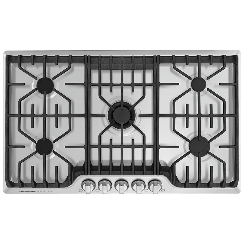 Frigidaire Professional 36 in. 5-Burner Natural Gas Cooktop with Griddle, Simmer Burner & Power Burner - Stainless Steel, , hires
