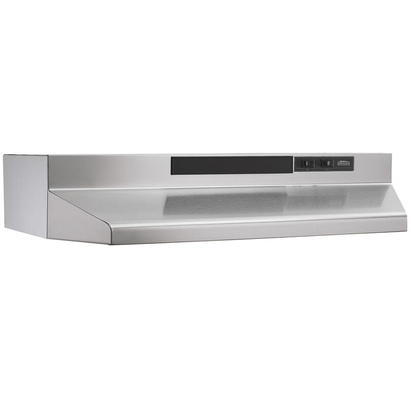 Broan F40000 Series 30 in. Standard Style Range Hood with 2 Speed Settings, 230 CFM & 1 Incandescent Light - Stainless Steel, , hires