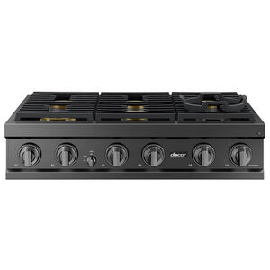 Dacor Transitional 36 in. 6-Burner Smart Natural Gas Rangetop with Simmer Burner & Power Burner - Graphite Stainless, , hires