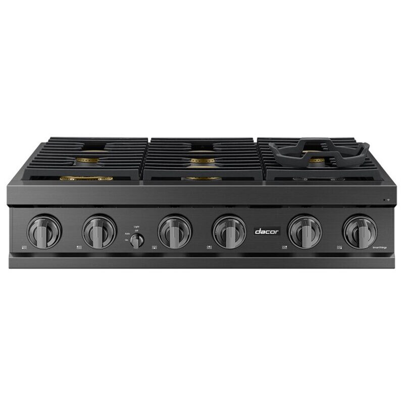 Dacor Transitional 36 in. 6-Burner Smart Natural Gas Rangetop with Simmer Burner & Power Burner - Graphite Stainless, , hires