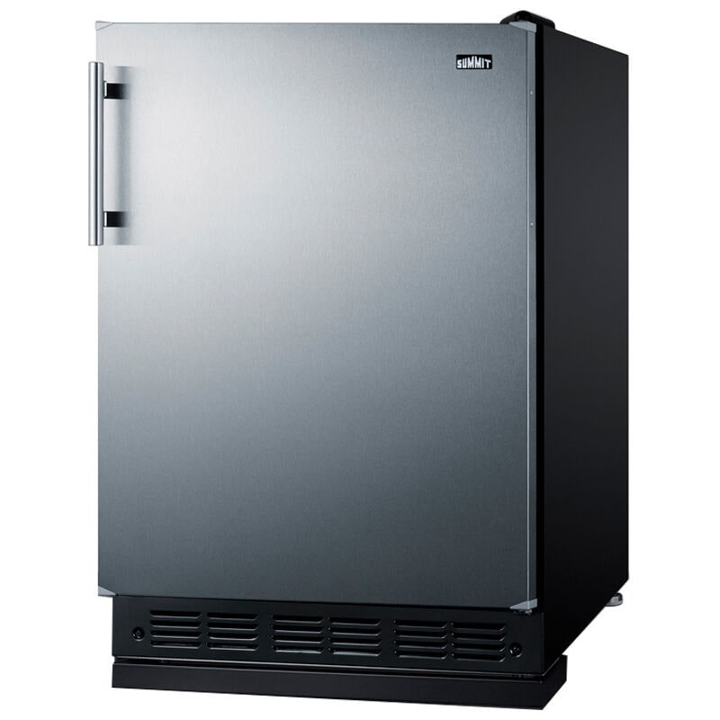 Summit 24 in. 5.0 cu. ft. Mini Fridge with Freezer Compartment - Stainless Steel, , hires