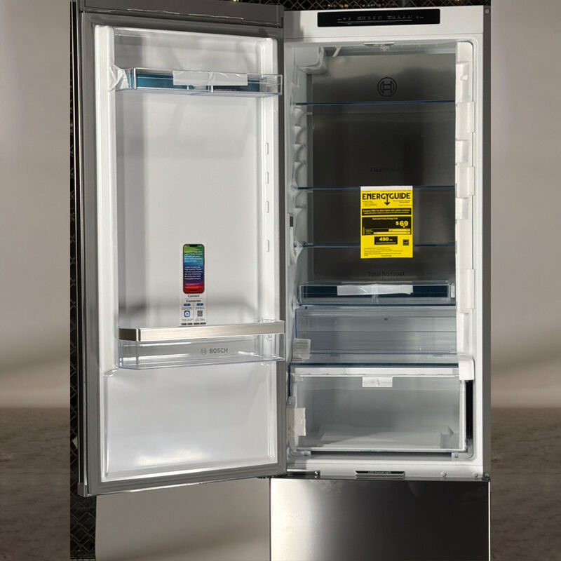 Bosch 800 Series 24 in. 12.8 cu. ft. Smart Counter Depth Bottom Freezer Refrigerator with Internal Water Dispenser - Stainless Steel (Open Box Good Condition), , hires