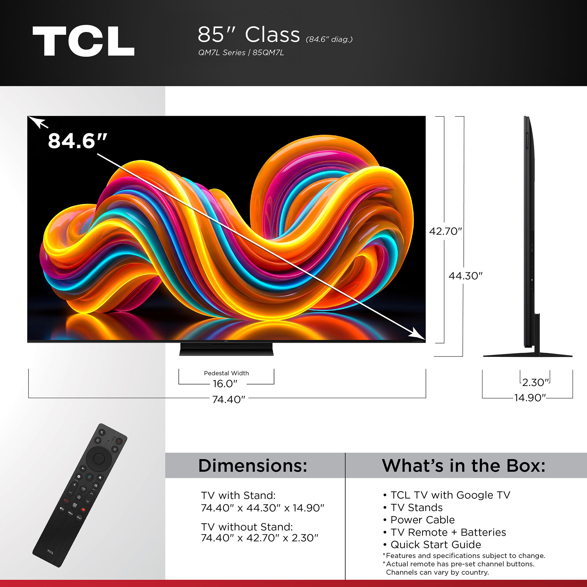 テレビ Lunapii TCL - 85