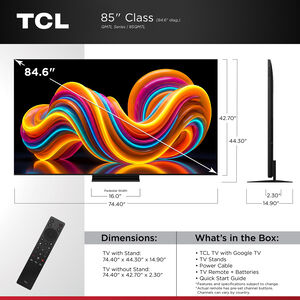TCL - 85" Class QM7L QLED Mini-LED 4K UHD Smart Google TV, , hires