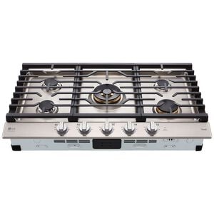 LG Studio 36 in. 5-Burner Smart Natural Gas Cooktop with Griddle, Simmer Burner & Power Burner - Stainless Steel, , hires