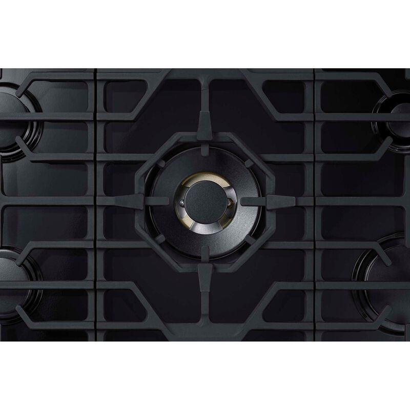Samsung 30 in. 5-Burner Smart Natural Gas Cooktop with Griddle, Simmer Burner & Power Burner - Black Stainless, Black Stainless, hires