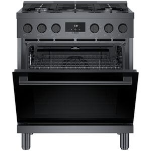 Bosch 800 Series 30 in. 3.9 cu. ft. True European Convection Dual Fuel Range with 5 Sealed Burners - Black Stainless, , hires