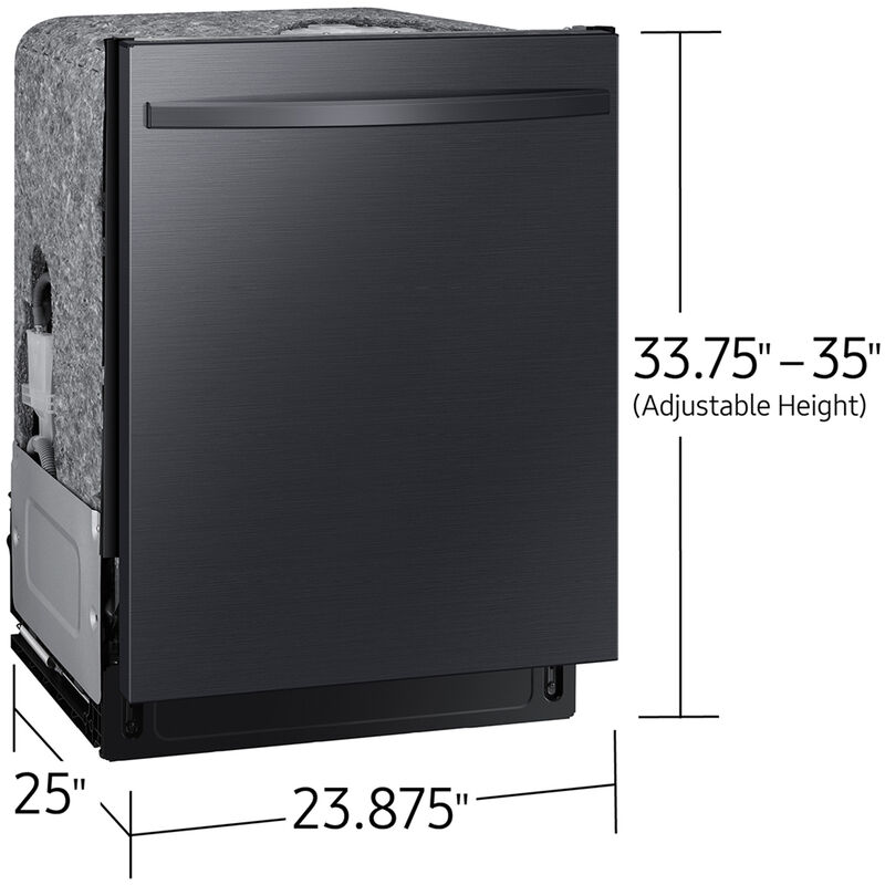 Samsung 24 in. Top Control Smart Dishwasher with 46 dBa Sound Level & 3rd-Rack - Matte Black Steel, , hires