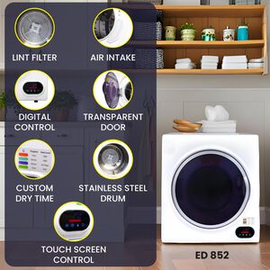 Equator 24 in. 1.6 cu. ft. Electric Front Load Laundry Center with Pet Cycle, Sanitize Cycle & Sensor Dry - White, White, hires