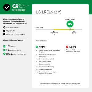 LG 30 in. 6.3 cu. ft. Smart Air Fry Standard Convection Electric Range with Radiant Burners - Stainless Steel, Stainless Steel, hires