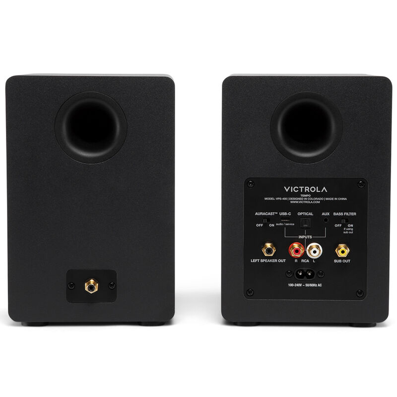 Victrola Tempo Bluetooth Bookshelf Speakers - Black, , hires