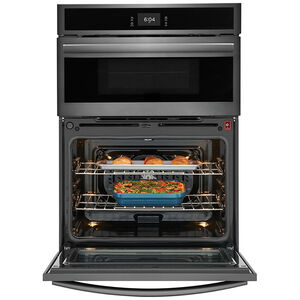 Frigidaire Gallery 30 in. 7.0 cu. ft. Electric Single Wall Oven Microwave Combo with Standard Convection & Self Clean - Black Stainless Steel, Black Stainless Steel, hires