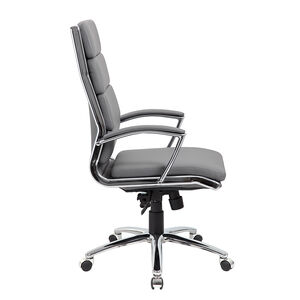 Boss Executive CaressoftPlus Chair With Metal Chrome Finish - Grey, , hires