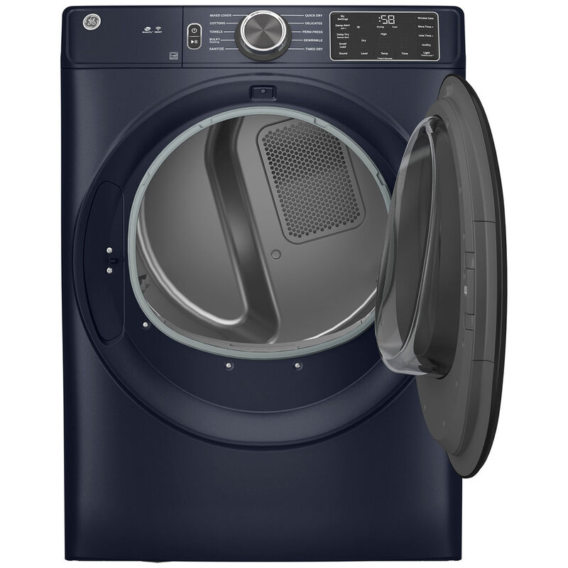 GE 28 in. 7.8 cu. ft. Smart Stackable Gas Dryer with Sanitize Cycle & Sensor Dry - Sapphire Blue, Sapphire Blue, hires