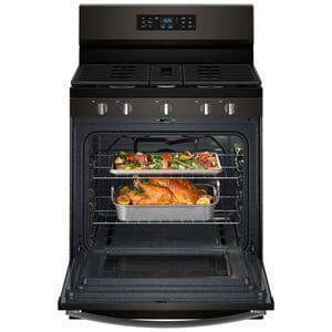 Whirlpool 30 in. 5.0 cu. ft. Air-Fry Standard Convection Gas Range with 5 Sealed Burners - Black Stainless, , hires