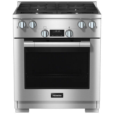 Miele 30 in. 4.6 cu. ft. Convection Oven Freestanding LP Gas Range with 4 Sealed Burners - Clean Touch Steel | HR1124-3LPAG