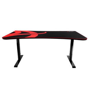 Arozzi Arena Ultra Curved Gaming Desk with Full-Surface Mouse Pad, Adjustable Height & Cable Management - Red and Black, , hires