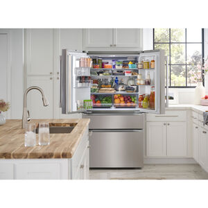 LG 36 in. 28.6 cu. ft. Smart 4-Door French Door Refrigerator with Ice & Water Dispenser - PrintProof Stainless Stee, , hires