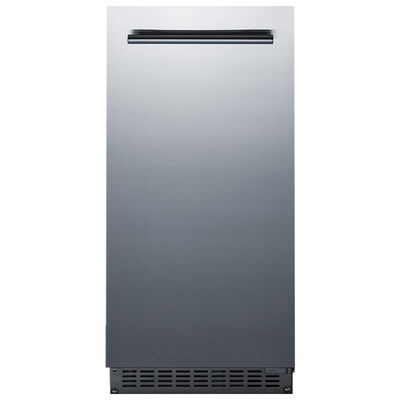 Summit 15 in. Ice Maker with 26 Lbs. Ice Storage Capacity & Clear Ice Technology - Stainless Steel | BIM68OSPUMP