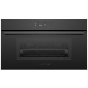 Fisher & Paykel Series 9 Minimal 30 in. 1.9 cu. ft. Smart Steam Electric Single Wall Oven with True European Convection & Sensor Cooking - Black Glass, , hires