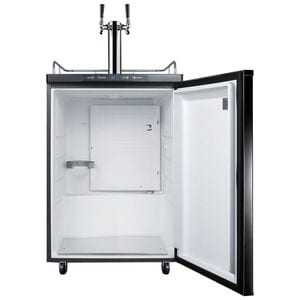 Summit 24 in. 5.6 cu. ft. Beer Dispenser with 2 Taps, Digital Controls & Digital Thermostat - Black, , hires