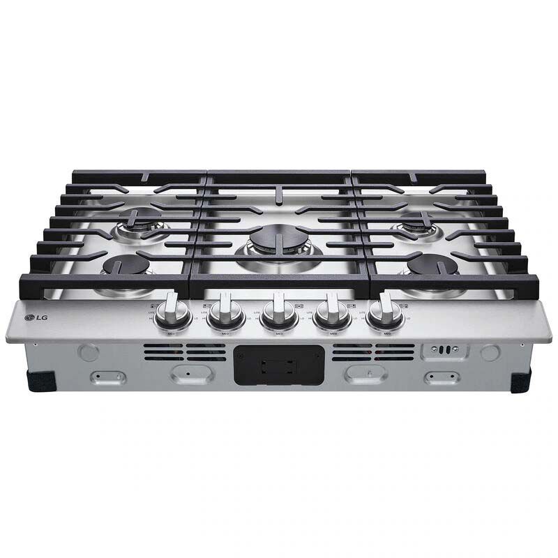 LG 30 in. 5-Burner Natural Gas Cooktop with Simmer Burner & Power Burner - Stainless Steel, Stainless Steel, hires