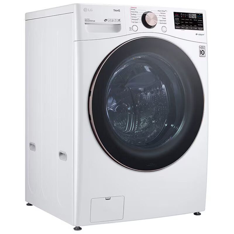LG 27 in. 4.5 cu. ft. Smart Stackable Front Load Washer with TurboWash 360 Sanitize Steam Wash Cycle White P.C. Richard Son