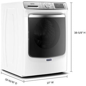 Maytag 27 in. 5.0 cu. ft. Smart Stackable Front Load Washer with Extra Power, 24-Hr Fresh Hold Option, Sanitize & Steam Wash Cycle - White, White, hires