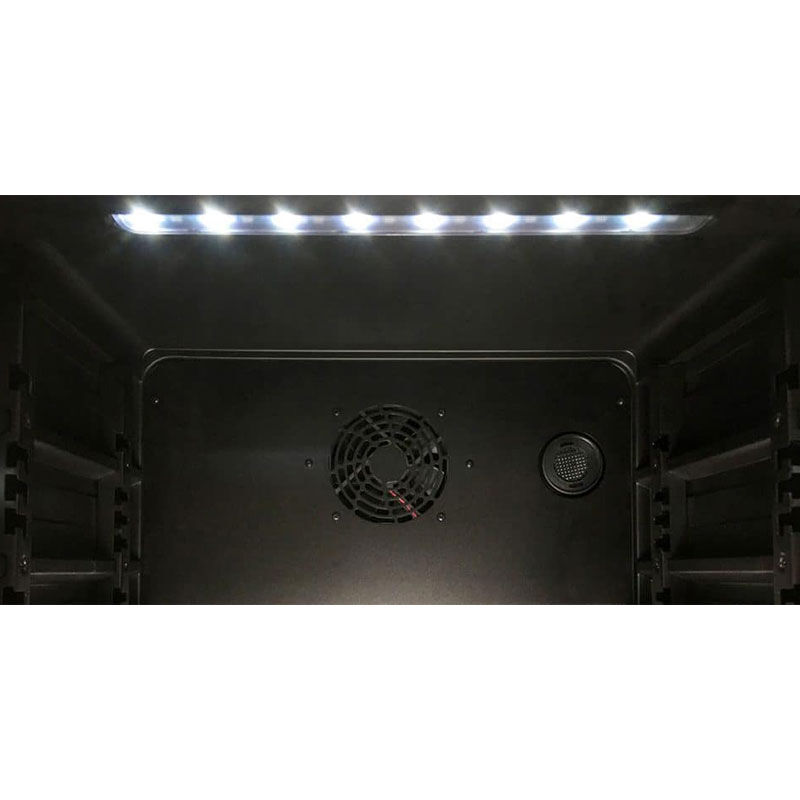 XO 24 in. Built-In/Freestanding 5.7 cu. ft. Compact Beverage Center with Adjustable Shelves & Digital Control - Black Stainless Steel, , hires