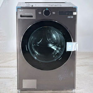 LG 27 in. 5.0 cu. ft. Smart Electric Front Load Ventless All-in-One WashCombo with Inverter Heat Pump Technology, Direct Drive Motor, Sanitize & Steam Cycle - Black Steel (Open Box Good Condition), , hires