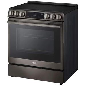 LG 30 in. 6.3 cu.ft. Smart Air-Fry True European Convection Slide-In Electric Range with Radiant Burners - Black Stainless Steel, , hires