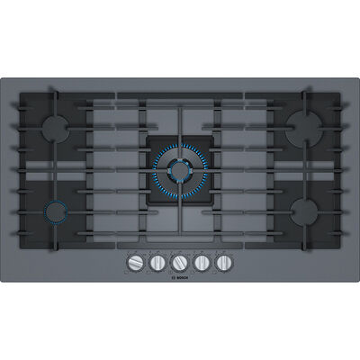 Bosch Benchmark Series 36 in. Gas Cooktop with 5 Sealed Burners - Dark Gray | NGMP677UC