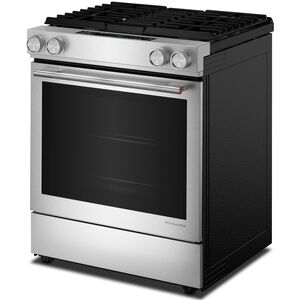 KitchenAid 30 in. 6.4 cu. ft. Air-Fry True European Convection Steam Slide-In Dual Fuel Range with 4 Sealed Burners - Stainless Steel with PrintShield Finish, , hires