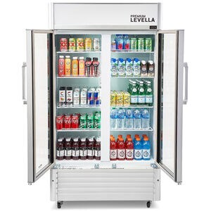Premium Levella 39 in. 18.0 cu. ft. Beverage Center with Adjustable Shelves & Digital Control - Silver, , hires