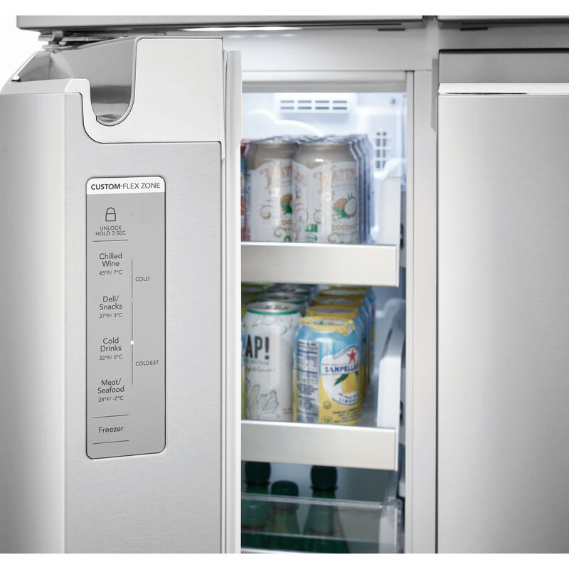 Frigidaire Gallery 36 in. 21.5 cu. ft. Counter Depth 4-Door French Door Refrigerator with External Ice & Water Dispenser and Custom-Flex Temp Zone- Stainless Steel, , hires