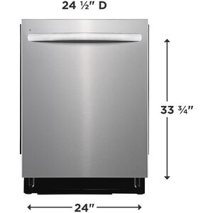 Frigidaire 24 in. Top Control Dishwasher with 49 dBa Sound Level & 3rd Rack - Stainless Steel, , hires